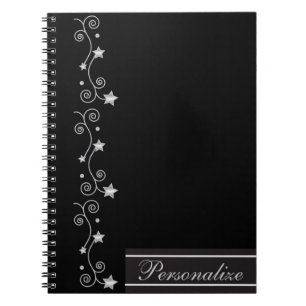 Carnet Noir Elegant Star Design