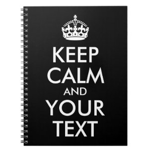 Carnet Noir et blanc Conserver le calme et votre texte