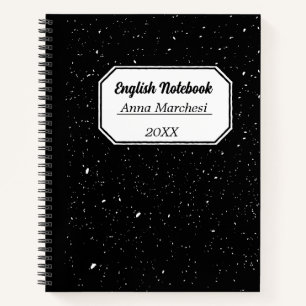 Carnet Noir Et Blanc Consommables Anglais Traditionnel