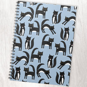Carnet Noir et blanc Cute Tuxedo Kitty Cats Motif