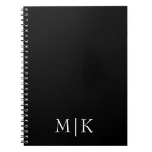 Carnet Noir et blanc Monogramme moderne