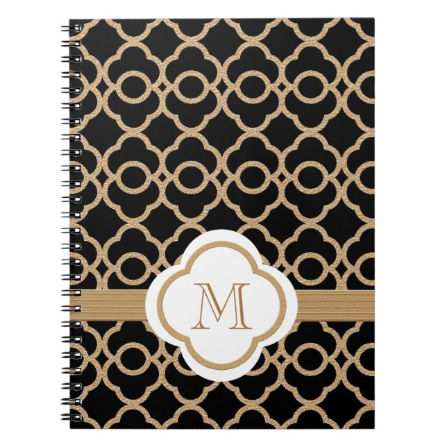Carnet Noir et or marocain monogramme (Devant)