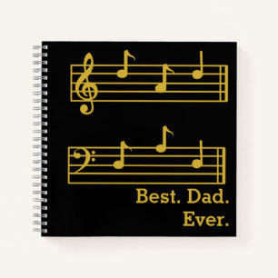 CARNET NOIR GOLD NOTES MEILLEUR PAPA JAMAIS TREBLE BASES