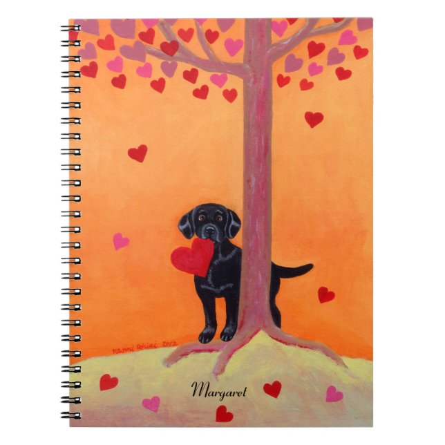 Carnet Noir Labrador de couleur d'automne (Devant)