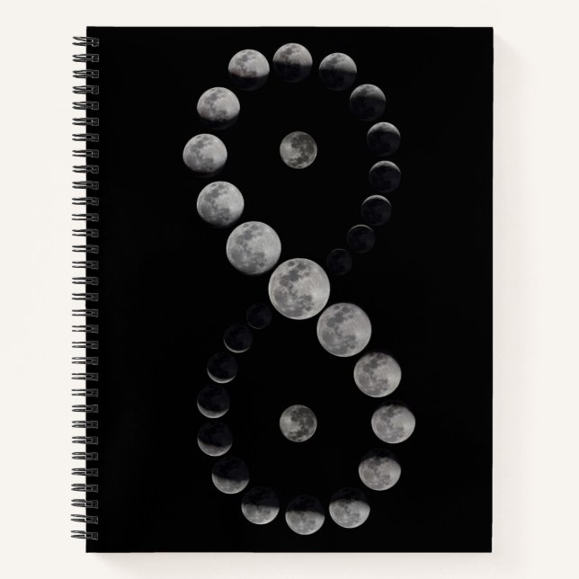 Carnet noir lune infini (Devant)