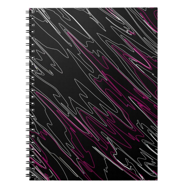 Carnet Noir marbré rose (Devant)