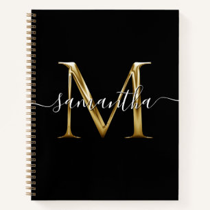 Carnet Noir Métallisé Girly Signature M Monogramme