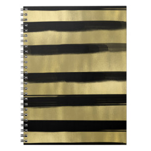 Carnet Noir moderne & Brush or Brush Stroke Stripe Chic