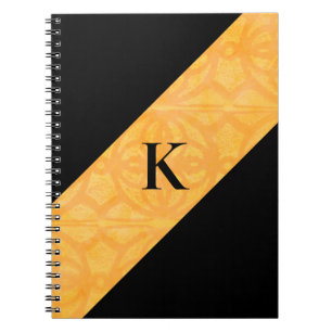 Carnet noir orange Batik Monogrammé