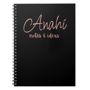 Carnet Noir personnalisé Faux Rose Gold Foil Notes et i