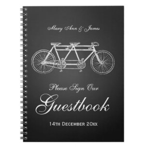 Carnet Noir tandem de vélo de Guestbook de mariage