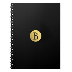 Carnet Noir (toute couleur) Feuille d'Or Moderne Monogram