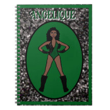 Carnet noir vert danseur #