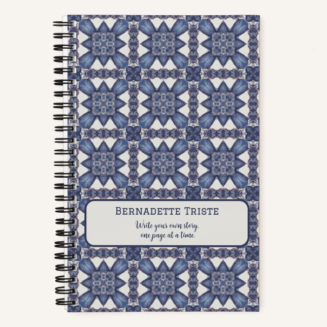 Carnet Nom Aquarelle de texte Motif géométrique Abstrait (Recto)