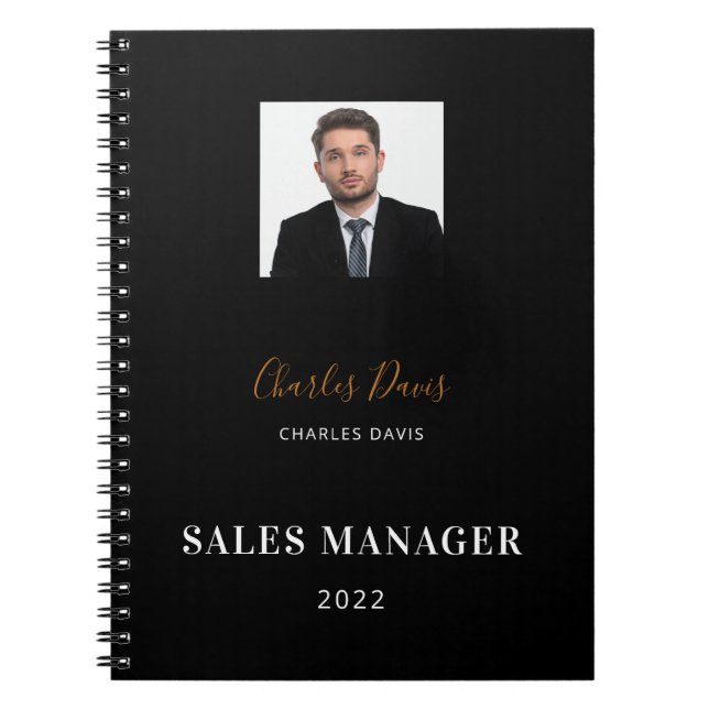 Carnet Nom blanc noir signature photo entreprise 2023 (Devant)