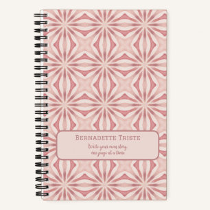 Carnet Nom Blush rose Abstrait Floral Chic Joli Fille