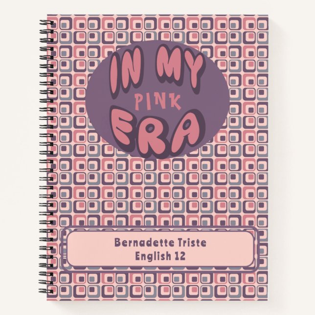 Carnet Nom Dans Mon Époque Moyen-Siècle Moderne Rose viol (Devant)