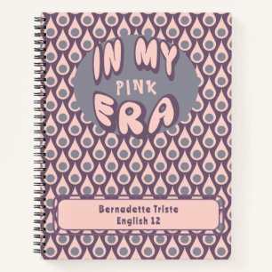 Carnet Nom Dans Mon Ère Moderne du Milieu du Siècle Rose 