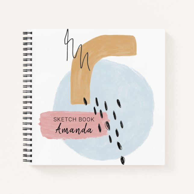 Carnet Nom de calligraphie d'aquarelle Abstraite rose (Devant)