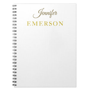 Carnet nom de couleur or professionnel minimaliste modern