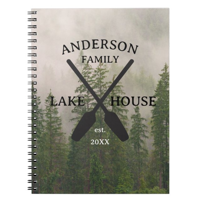 Carnet Nom de famille personnalisé Lake House (Devant)