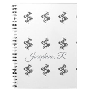Carnet Nom de famille personnalisé simple Noir & Blanc