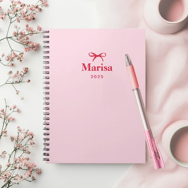 Carnet Nom de la boîte rose et rouge personnalisée (Créateur téléchargé)