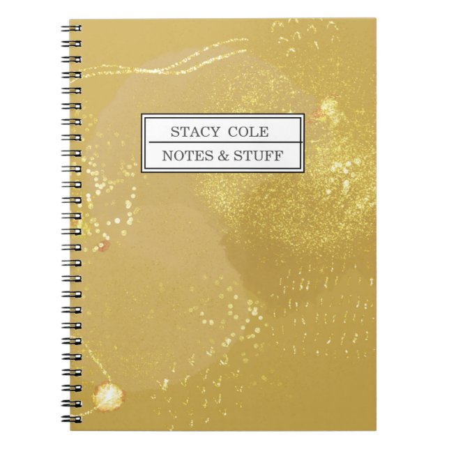 Carnet Nom de la Parties scintillant moderne Gold Faux Pe (Devant)