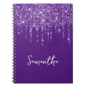 Carnet Nom de la Parties scintillant royale pourpre