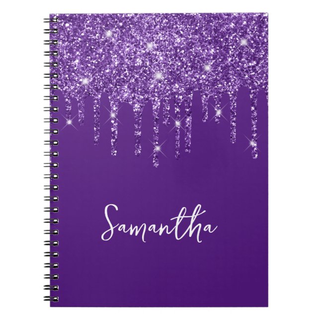 Carnet Nom de la Parties scintillant royale pourpre (Devant)