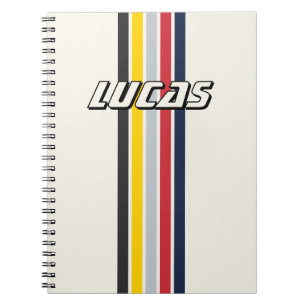 Carnet Nom de rayure de course de sport automobile vintag