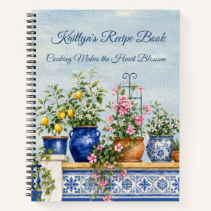 Carnet Nom de recette florale à l'aquarelle élégante Livr