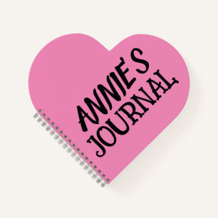 CARNET NOM DE ROSE EN FORME DE COEUR PERSONNALISÉ
