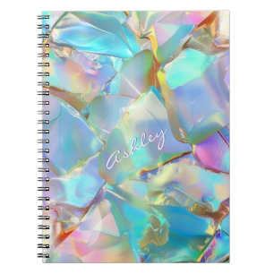 Carnet Nom de script blanc sur l'Arrière - plan Opal