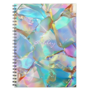 Carnet Nom de script blanc sur l'Arrière - plan Opal