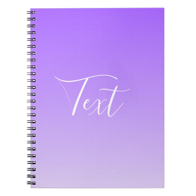 Carnet Nom de script cursif & ombre violet clair modifiab (Devant)