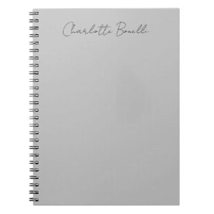 Carnet Nom de script manuscrit minimaliste Gris