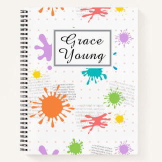 Carnet Nom de script Vibrant Ink Splash