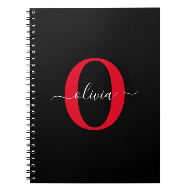 Carnet Nom de style de script de monogramme personnalisé  (Devant)