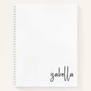 Carnet Nom de style minimaliste personnalisé en écriture 