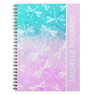 Carnet Nom des libellules d'aqua rose vif