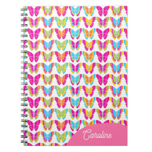 Carnet Nom des papillons arc-en-ciel mignon de la fille M