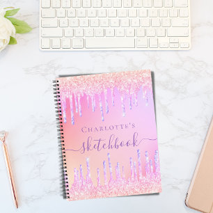 Carnet Nom d'iridescente rose pâle