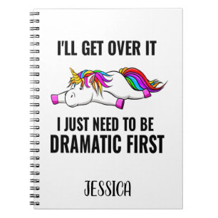 Carnet Nom dramatique de licorne coloré drôle