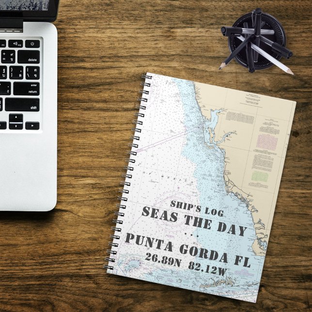 Carnet Nom du bateau FL Carte nautique de la côte du golf (Nautical Journal with Boat Name and Home Port | Customize on Screen Now!)