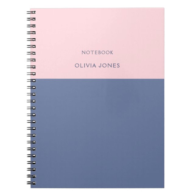 Carnet Nom du bloc couleur rose gris (Devant)