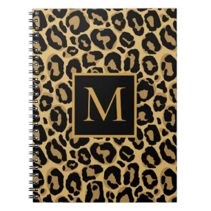 Carnet Nom du joli monogramme de léopard