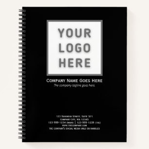 Carnet Nom du logo Adresse Modèle Simple Black Business