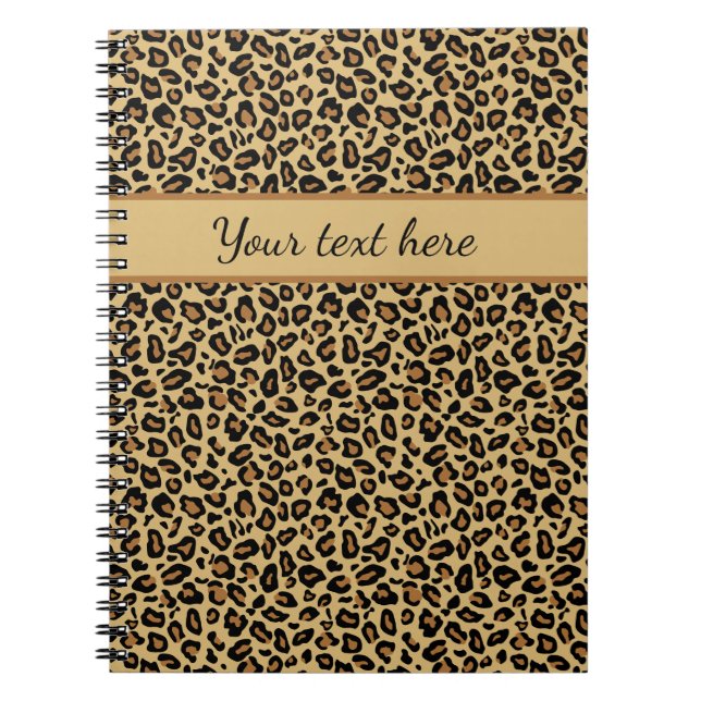 Carnet Nom du monogramme Empreinte de léopard Cheetah Mot (Devant)