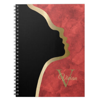 Carnet Nom Du Monogramme Face Noir Et Or
